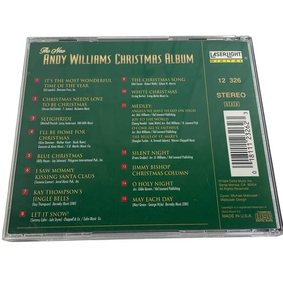 Vintage 1994 The New Andy Williams Christmas Album Music Audio CD Jewel Case - Picture 3 of 3